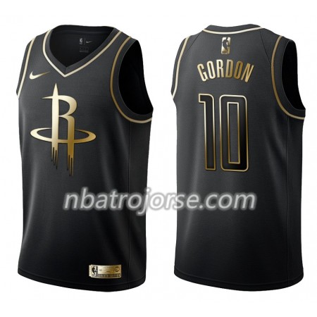 Män Houston Rockets Tröja Eric Gordon 10 Nike Svart Guld Edition Swingman